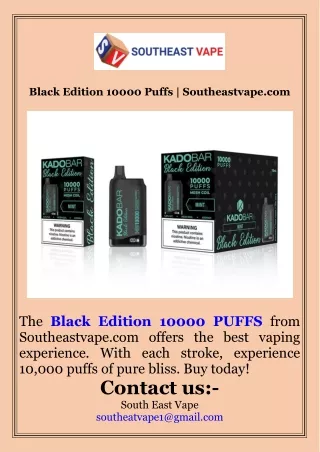 Black Edition 10000 Puffs  Southeastvape.com