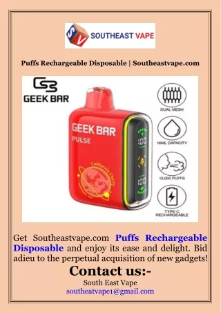 Puffs Rechargeable Disposable  Southeastvape.com