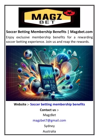 Soccer Betting Membership Benefits | Magzbet.com