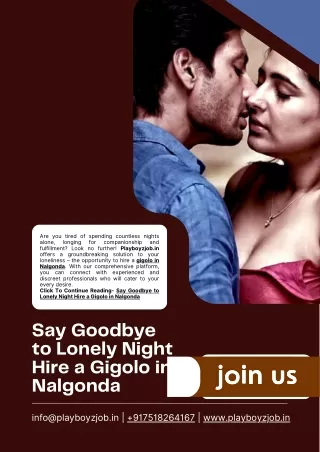 Say Goodbye to Lonely Night Hire a Gigolo in Nalgonda