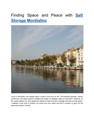 Finding Space and Peace with Self Storage Mordialloc