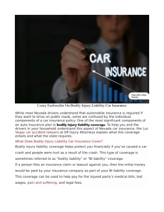 Corey Eschweiler On Bodily Injury Liability Car Insurance