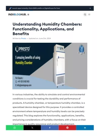 Understanding Humidity Chambers: Functionality, Applications, and Benefits