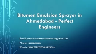 Bitumen Emulsion Sprayer in Ahmedabad - Perfect Engineers