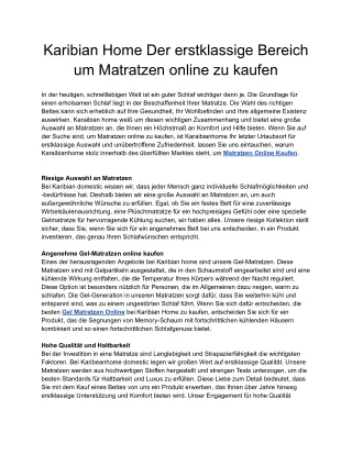 Karibian Home_ Der erstklassige Bereich, um Matratzen online zu kaufen