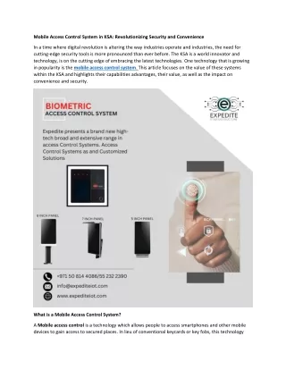 Mobile Access Control System in KSA