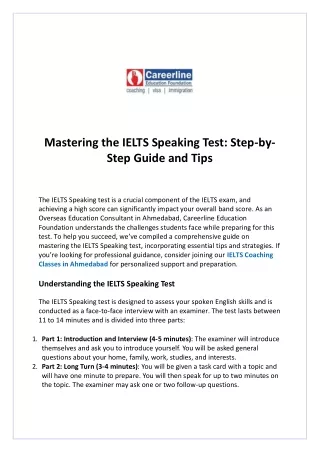 Mastering the IELTS Speaking Test Step-by-Step Guide and Tips