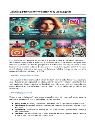 How to Earn Money on Instagram