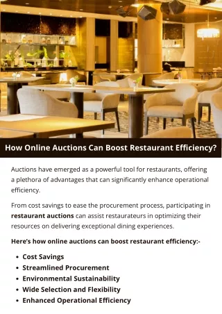 How Online Auctions Can Boost Restaurant Efficiency?