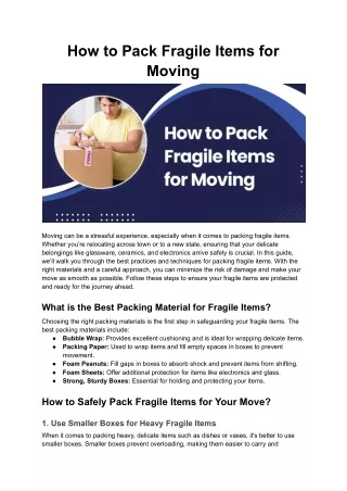 How to Pack Fragile Items for Moving