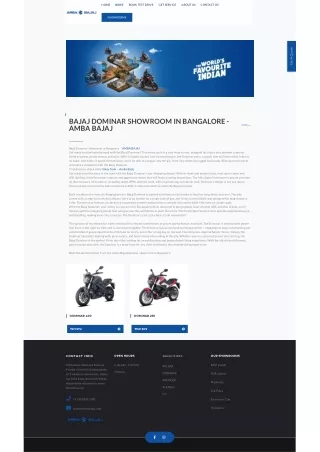 Bajaj Dominar Bikes Showroom In Bangalore  Amba Bajaj