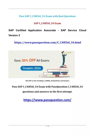 SAP Service Cloud C_C4H56I_34 Exam Questions