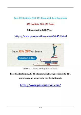 SAS Viya Administration A00-451 Exam Questions