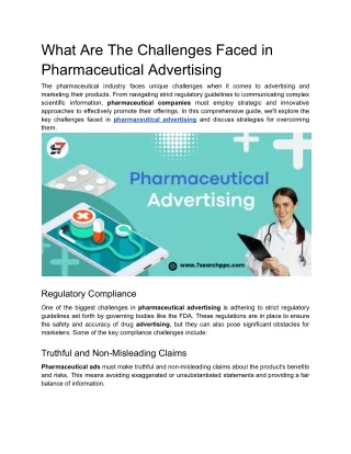 What Are The Challenges Faced in Pharmaceutical Advertising