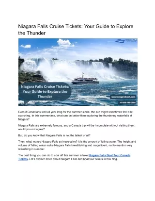 Niagara Falls Cruise Tickets: Your Guide to Explore the Thunder