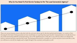 Why Do You Need To Pick Ronnie Tarabay As Per The Lead Generation Agency?