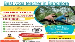 Best yoga teacher in Bangalore