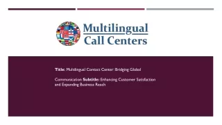 Multilingual Contact Center