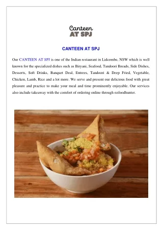 Canteen at SPJ menu Lidcombe- Order Now