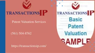 Expert Patent Valuation Services  TransactionsIP