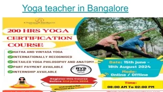 Yoga teacher in Bangalore 2
