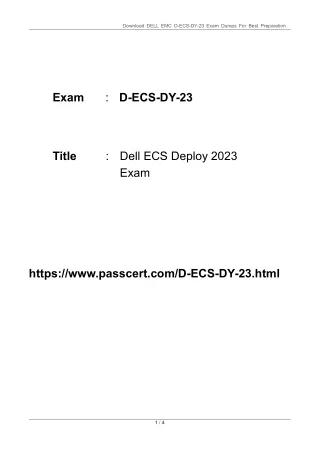 D-ECS-DY-23 Dell ECS Deploy 2023 Exam Dumps
