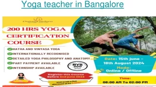 Yoga teacher in Bangalore 2