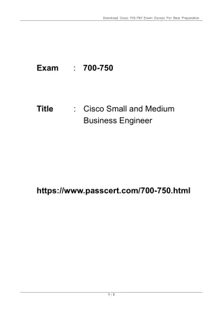 Cisco 700-750 SMBE Exam Dumps