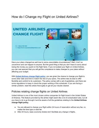 How do I Change my Flight on United Airlines