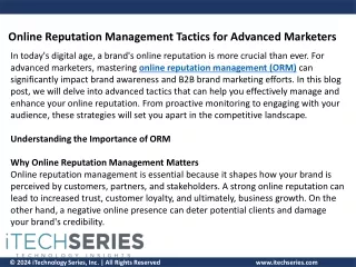 Online Reputation Management Tactics for Advanced Marketers