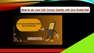 How to do your SIM Owner Details with Live Finder Net