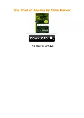 The Thief of Always by Clive Barker