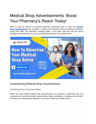 Medical Shop Advertisements_ Boost Your Pharmacy's Reach Today!