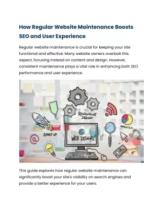 How Regular Website Maintenance Boosts SEO and User Experience