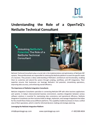 Understanding the Role of a OpenTeQ’s NetSuite Technical Consultant