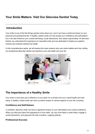 Your Smile Matters Visit Our Glenview Dentist Today