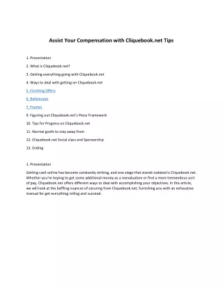 Assist Your Compensation with Cliquebook