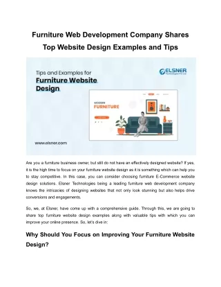 Tips and Examples From Furniture Website Design Company