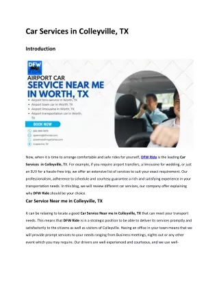 Car Services in Colleyville