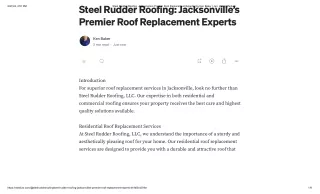 Expert Roof Replacement Services in Jacksonville by Steel Rudder Roofing