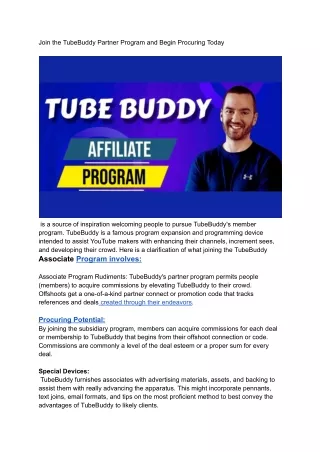 Join the TubeBuddy Partner Program and Begin Procuring Today