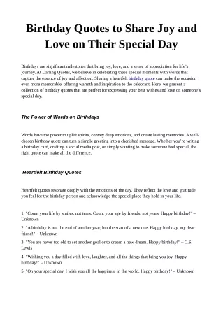 Birthday Quotes to Share Joy and Love on Their Special Day