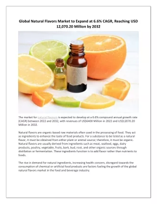 Industry Outlook: Insights into the Future Growth Trajectory of Natural Flavours