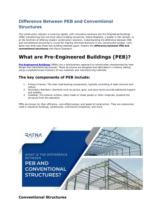 Difference Between PEB and Conventional Structures