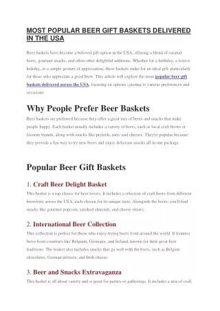 MOST POPULAR BEER GIFT BASKETS DELIVERED IN THE USA