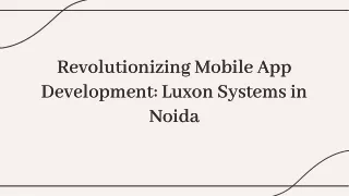 Leading Mobile App Development Company in Noida - Luxon Systems