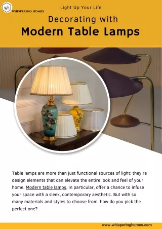 Light Up Your Life Decorating with Modern Table Lamps