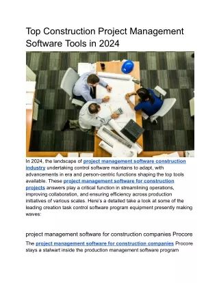 Top Construction Project Management Software Tools in 2024