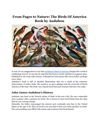 From Pages to Nature_ The Birds Of America Book by Audubon
