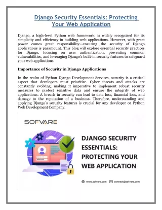 Django Security Essentials - Protecting Your Web Application